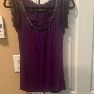 Chic Women's Purple Ruffle Top